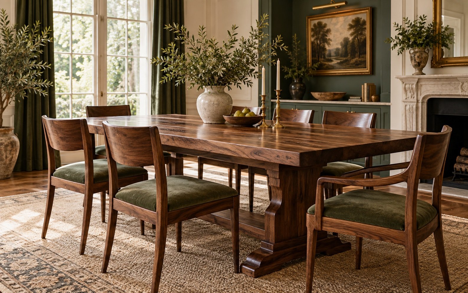Refinished wooden dining table